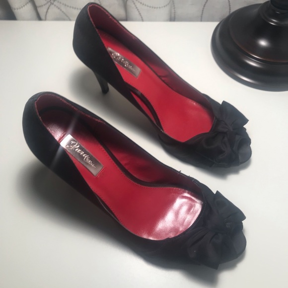 Zara Basic Black Satin peep toe heels - Picture 2 of 7